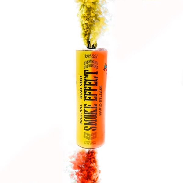 DUAL VENT RING PULL SMOKE GRENADE - RAPID RELEASE [RED & YELLOW]